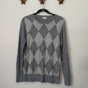 Merona Argyle Sweater Grey XL